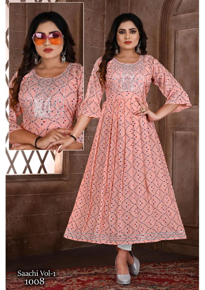 Beauty Saachi 1 Ethnic Wear Wholesale Anarkali Kurti Rayon Catalog
